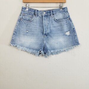 We The Free People Button Fly Jean Shorts Blue Size 30
